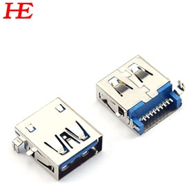 USB3.0 A/F 沉板 SMT H=3.5 短体L=14.25