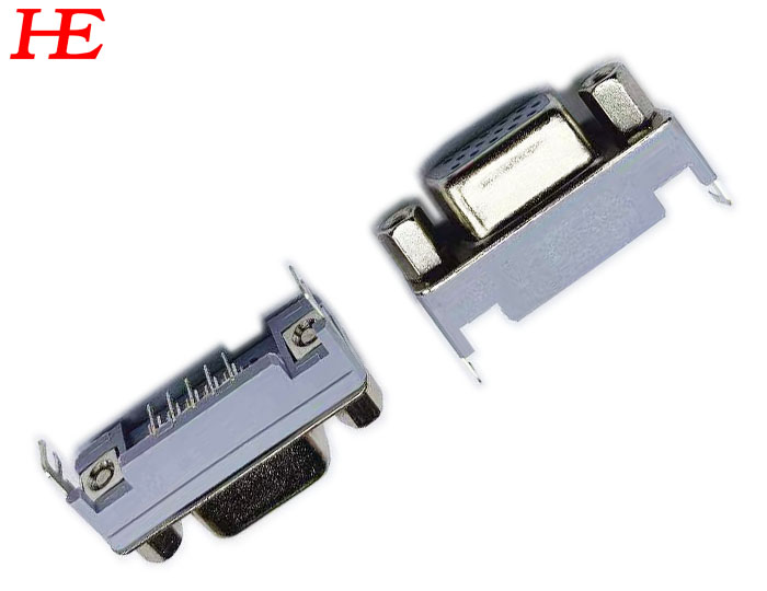 SLIM VGA 母反向沉板 CL-0.8 灰PA66铁壳镀镍锁4.8螺丝