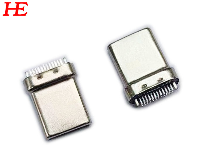 USB C/M 夹板1.0 拉伸款L11.00黑LCP外壳不锈钢镀镍 端子镀金2u 直端