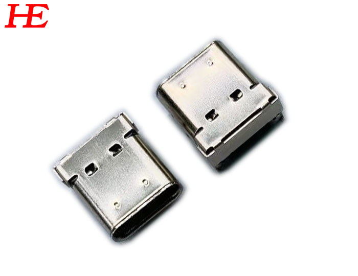 USB C/F 板上 CL1.75 H3.45 脚长1.2 黑LCP外壳不锈钢镀镍端子G/F 卷装