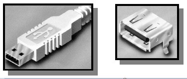 A型USB插头（plug）和A型USB插座（receptacle）