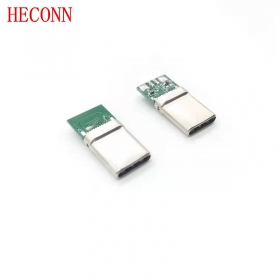 USB TYPE C CM 夹板0.8 2.0定制 黑LCP 外壳不锈钢镀镍端子镀金2u
