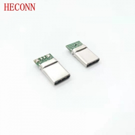 USB TYPE C CM夹板0.8拉伸款2.0板 黑LCP 外壳不锈钢镀镍 端子镀金2u