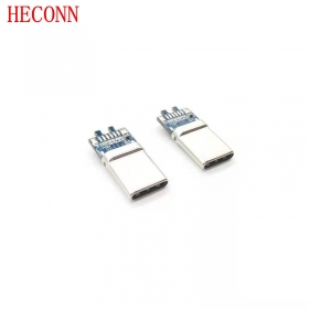 USB TYPE C CM夹板0.8拉伸款 c-c 黑LCP 外壳不锈钢镀镍 端子镀金