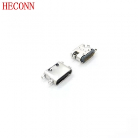 USB C/F 24PIN夹板式 黑色胶芯 外壳镀镍 端子G/F